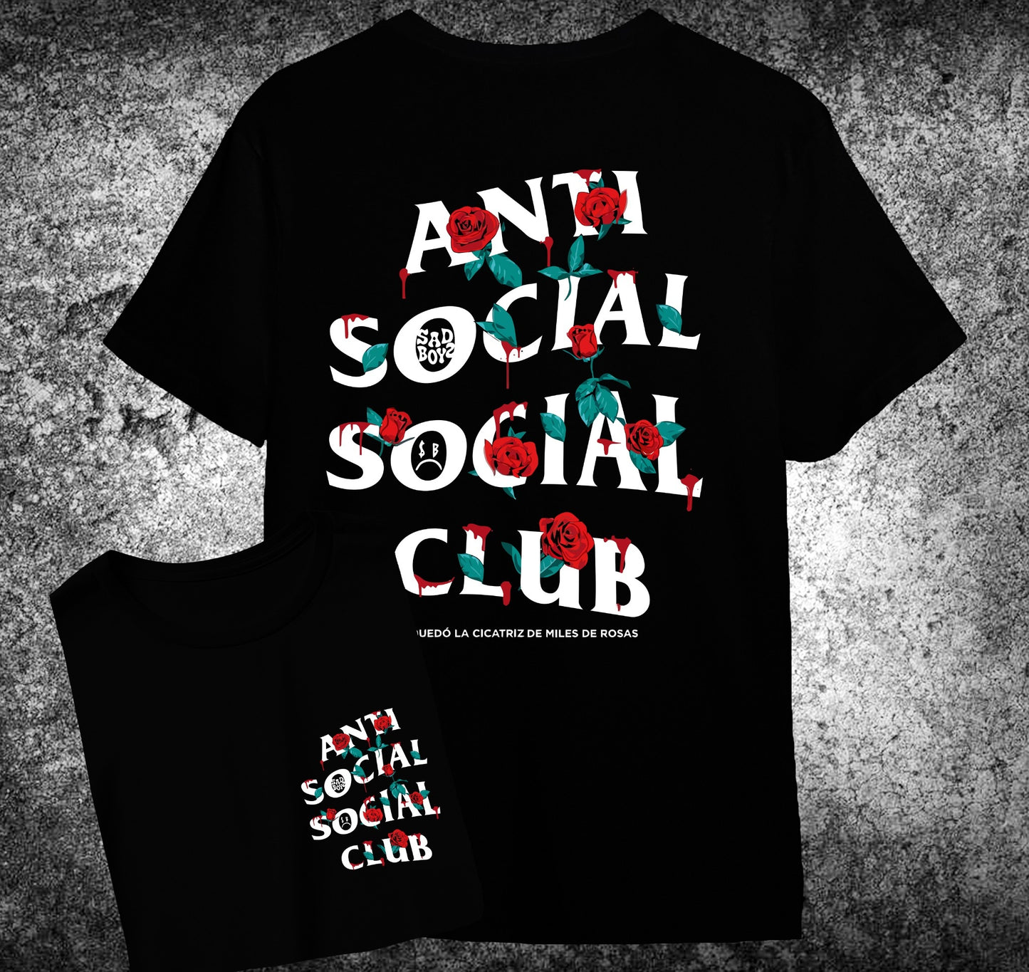 Playera Anti Sad Boyz – Rosas Sangrantes 🌹🖤 (Edición Negra)