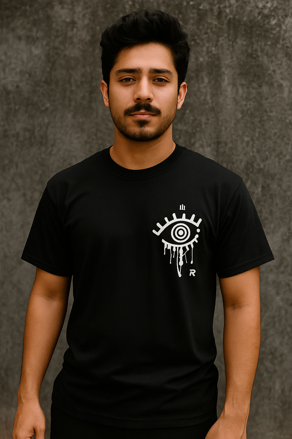 Playera Fuerza Regida – 111XPANTIA Ojo Dripping (Negra/Blanca) 👁️✨