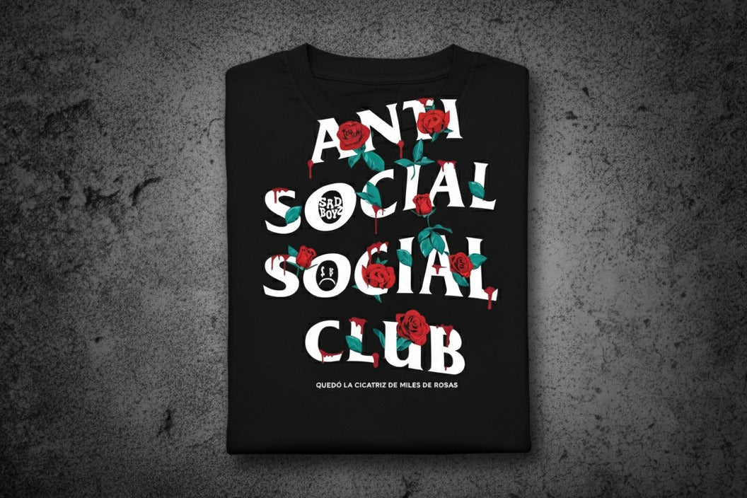 Playera Anti Sad Boyz – Rosas Sangrantes 🌹🖤 (Edición Negra)
