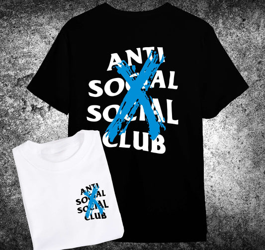Playera Anti Social Social Club - Equix Azul (Negra / Blanca)