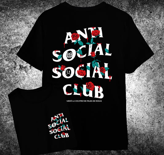 Playera Anti Sad Boyz – Rosas Sangrantes 🌹🖤 (Edición Negra)