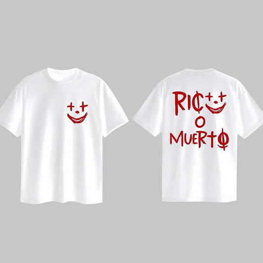 🔥Rico o Muerto – Diseño Exclusivo (Blanco / Negro)